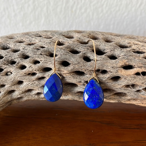 Hand crafted Lapis Lazuli Teardrop Earring - Picture 1 of 7